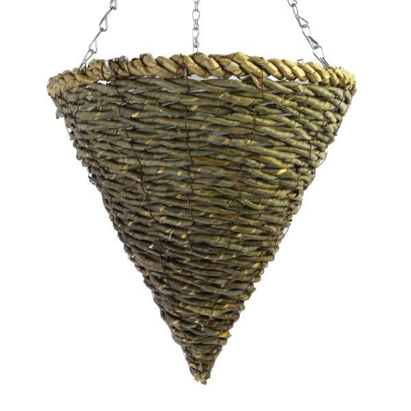 12" Cone Hanging Basket | Palm Light Rope (20)