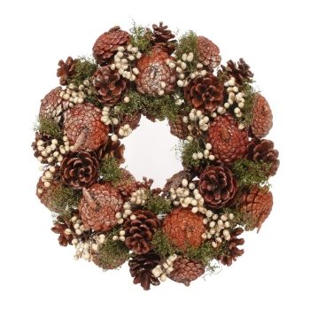 30cm Autumnal Colour Cone Wreath