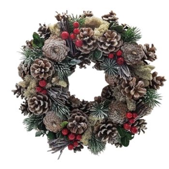 30cm Frosty Woodland Wreath