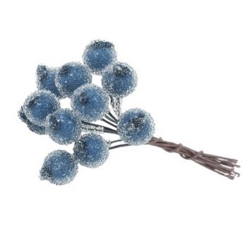 Frosted Blue Berry On Wire ( x 10 Bunches)