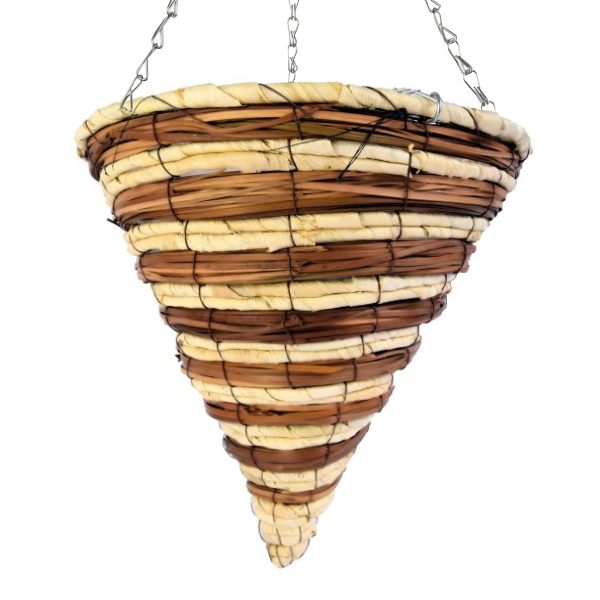 12" Cone Hanging Basket | Swirl Rope & Reed (20)
