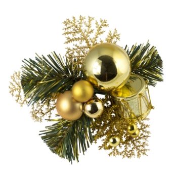 Christmas Pick Drum & Bauble - Gold