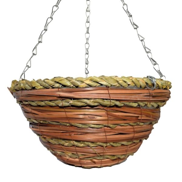 12" Round Hanging Basket | Swirl Rope & Reed (20)