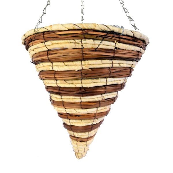 12" Cone Hanging Basket | Brushwood & Corn Leaf Rope (20)