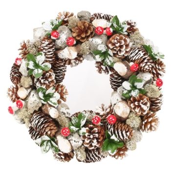 30cm Snowy Cone/Toadstool Wreath