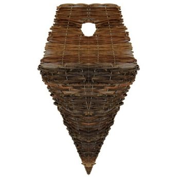 Black Rattan Cone Wall Hanging Basket