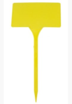 Angled Head Labels 16cm Yellow (Head 5 x 4cm)