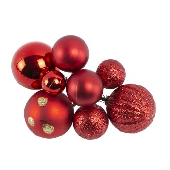 Christmas Pick Assorted Baubles - Red